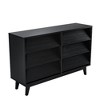 CAVINAS 4/6 Drawers Dresser for Bedroom,Modern Dresser with Bevel Design and Wood Legs for Kids Room,Living Room and Hallway,Brown/Black - 4 of 4