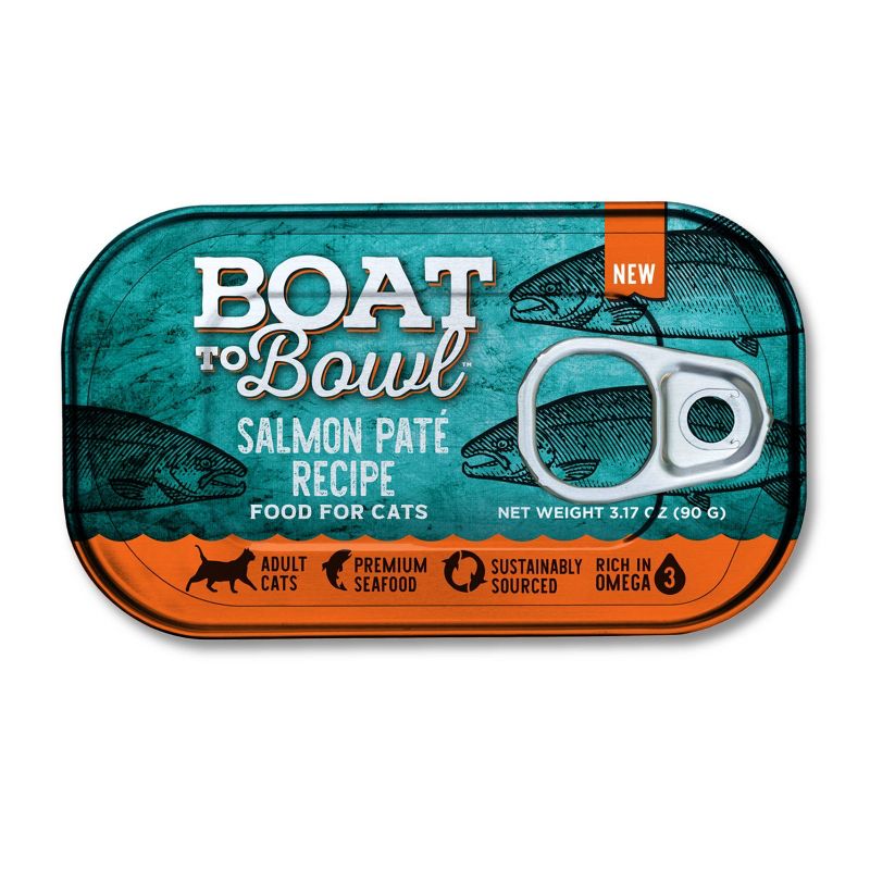 Boat To Bowl Seafood and Salmon Flavor Pate Recipe Wet Cat Food - 3.17oz, 3 of 16