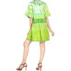 LA LEELA Women's Open Front Summer Vacation Beachwear Mini Bathing Suit Duster Loose Holiday Swimwear Coverups Cardigan Beach L-XL Green, Tie Dye - 4 of 4