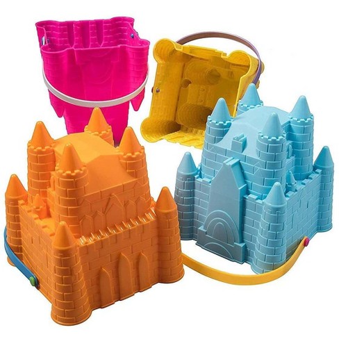 Foldable Beach Pail Collapsible Buckets Castle Mold Sandcastle Toy Set  Multi Purpose for Beach Camping Fishing and Sand Play