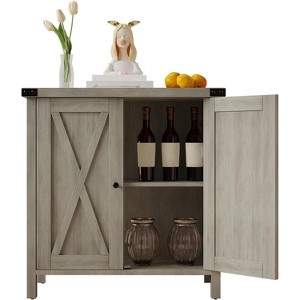 COZONY Buffet Cabinet, 60" Farmhouse Storage Sideboard with 2 Cabinets & Open Shelf, Console Cabinet for Living Room, Dining Room, Hallway - 1 of 4