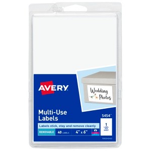 Avery Removable Labels, 4" x 6" Blank Labels, Laser/Inkjet Printable Labels, 40 Labels (5454) - 1 of 4