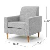 CAVINAS Faux Leather Accent Chair with Mid-Height Backrest and Birch Wood Legs,Upholstered Living Room Chairs,Reading Chairs for Living Room - 3 of 4
