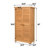 WELLFOR 100 gal Fir Wood Outdoor Storage Tool Cabinet Deck Box Natural Wood - 4 of 4