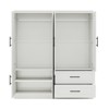 Keloyid White Wood 63 in. Armoire with 2 Drawers and 6 Doors - 4 of 4
