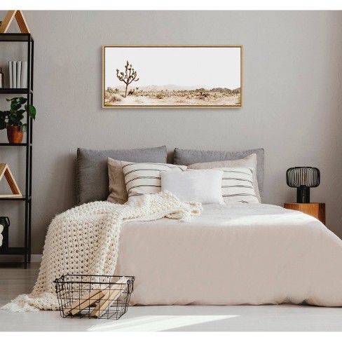 18" x 40" Sylvie Lone Joshua Tree by Amy Peterson Art Studio Framed Wall Canvas Natural: Modern Decor - image 1 of 4