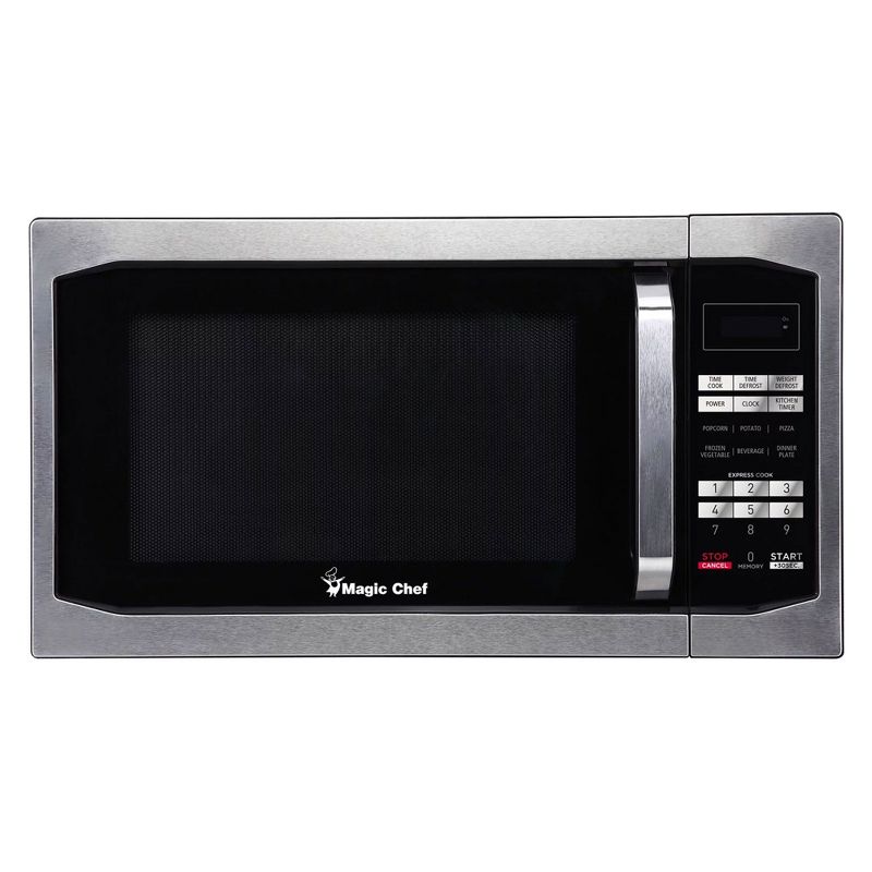 Magic Chef MCM1611ST 1100 Watt 1.6 Cubic Feet Microwave with Digital Touch Controls and Display, Black, 1 of 7