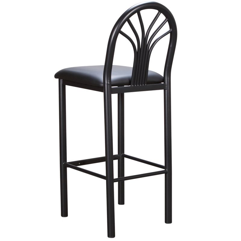 Set of 2 Thayer Faux Leather Padded Seat Barstool Black - Linon, 6 of 14