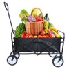 VisioGear Portable Folding Beach Wagons with Wheels, Portable Carts with Handle, Black, 39.37"*19.68"*46.45" - 4 of 4