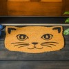 Evergreen Cat Face Shaped Indoor Outdoor Natural Coir Doormat 1'4"x2'4" Brown - 4 of 4