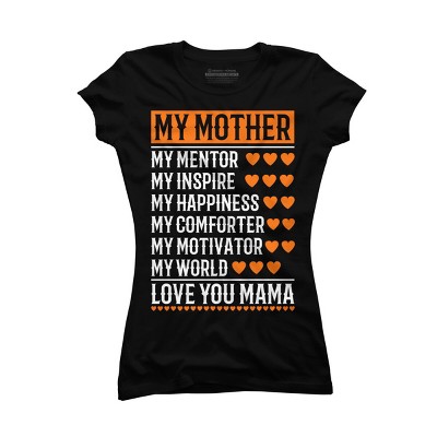 Junior's Design By Humans Best Mother Description Hearts By OlaFami T-Shirt