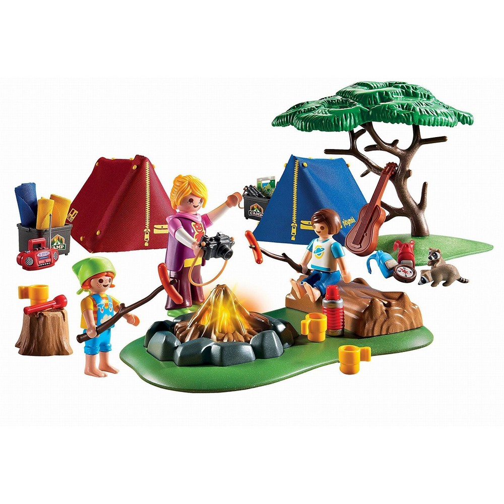 Playmobil Camp Site with Fire, Bright Multi Colors