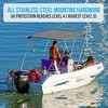 SereneLife 3 Bow Bimini Top - Black Marine-Grade 600D Polyester Canvas, UV Resistant, 85-90" Wide, - 4 of 4