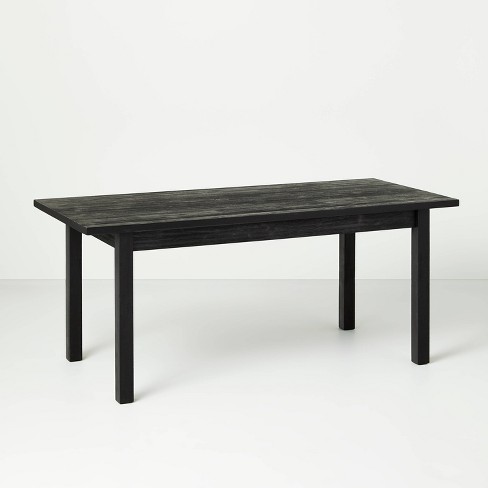 black dining table