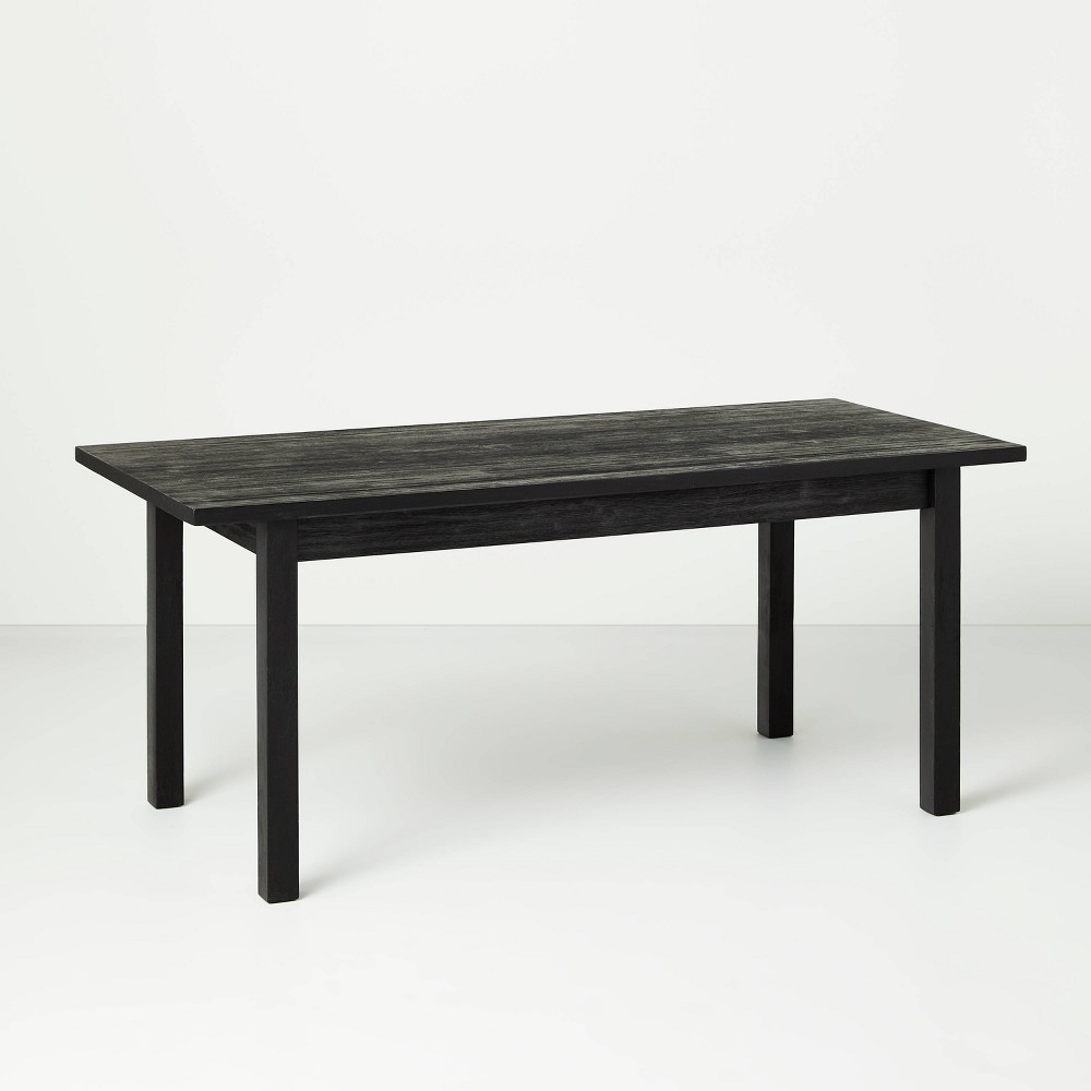 Photos - Dining Table Plank Top Rectangular Wood  - Black - Hearth & Hand™ with Magn