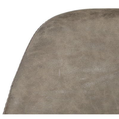 Taupe Faux Leather and Metal Bar Stool