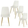 Haven90+Bingo 5-Piece Round-Shaped Dining Table Set With 4 Velvet Upholstered Chairs Gold Legs -Maison Boucle‎ - image 4 of 4