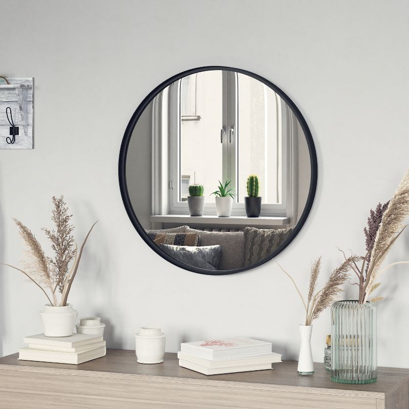 Emma and Oliver Wall Mirror with Metal Frame, Silver Backing for Clarity and Shatterproof Glass for Entryways, Bathrooms & More, 2 of 12