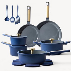 Aoibox Ceramic Nonstick Cookware Set, 18-Piece Kitchen Pots and Pans, PFOA & PTFE Free, Safe & Easy Cooking - 1 of 4