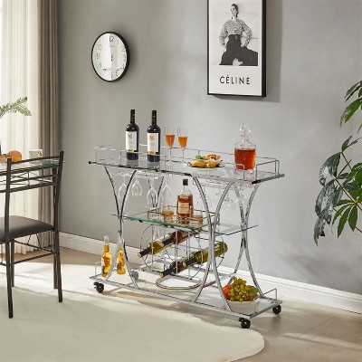 LunaLulinlk Kitchen Room Cart 3-Drawer Removable Storage Rack Trolley Cart with Rolling Wheels