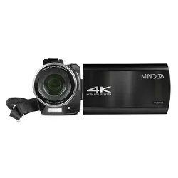 Minolta MN4K100Z 4K Ultra HD 36x Digital Zoom Video Camcorder with Rechargeable Battery (Black)