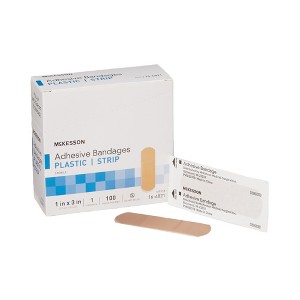 McKesson Tan Plastic Adhesive Bandage Sterile 1 x 3" - 1 of 4