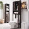OKD Bathroom Floor Cabinets with Sliding Barn Door & Adjustable Shelves, Farmhouse Over the Toilet Storage Cabinets - 2 of 4