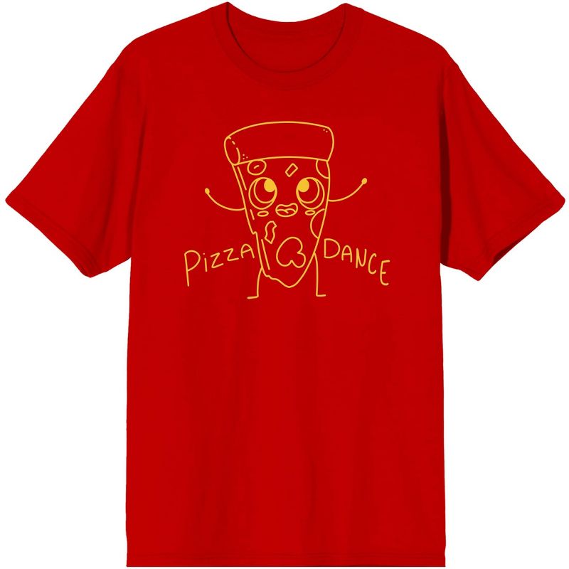 My Pizza Day Happy Pizza Dance Men's Red Graphic Tee, 1 of 4