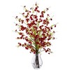 Nearly Natural Cherry Blossom in Glass Vase, Pink - 2 of 3