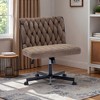 Dsvimoy Task and Office Chair Criss Cross Legged Desk Chair with Wide Seat for Home Office Work, Brown, 26.8"*21.2"*10.8" - 2 of 4