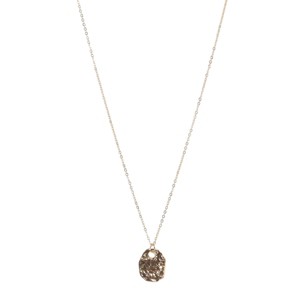 Slickblue Women's Pendant Necklace, Irregular Geometric Charm on Linked Chain, Vintage Style, Gold, 20" - 1 of 4