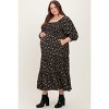 Pinkblush Black Floral Smocked Long Sleeve Maternity Plus Maxi Dress - 2 of 3