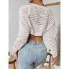 Womens Bolero Cropped Crochet Shrug Sweater Knit Cardigans with Lantern Sleeve Drop Shoulder Knit Bolero Sweater - 2 of 4