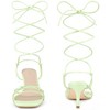 Perphy Women's Knot Lace Up Strappy Square Toe Kitten Heel Sandals - 2 of 3