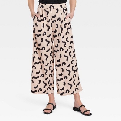 Women's Wide Leg Relaxed Palm Tree Pants - Future Collective™ With