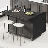 Whisen Farmhouse Style Kitchen Islands on 5 Wheels with Drop Leaf and Internal Storage Rack - 3 of 4