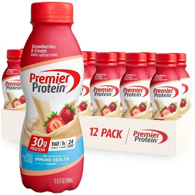 Premier Protein Liquid Protein Shake, Strawberries - 11.5 Fl Oz Bottle (Pack Of 12)