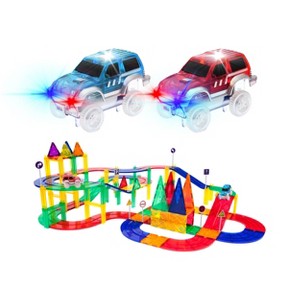 PICASSO-TILES 80 PC Race Track Theme, Magnetic Tiles Set Building Block & Magnetic Tiles, Building STEM Toy for Kids 3+ - 1 of 4