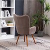 Roundhill Furniture Doarnin Contemporary Silky Velvet Tufted Button Back Accent Chair, Chocolate - 4 of 4
