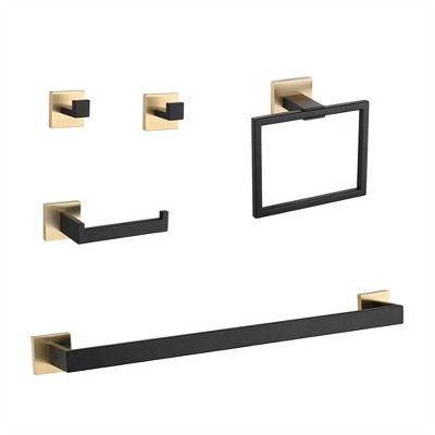 OUTSUPPLY 5-Piece Bathroom Set, Rustproof Wall Mounted Hardware for Bath, Kitchen, Towel Bar, Hooks