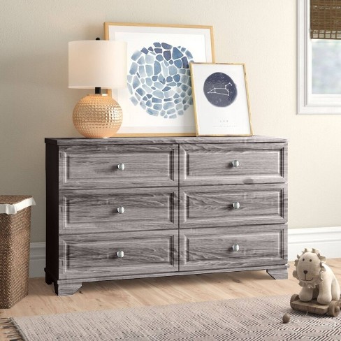 Belle Isle Furniture South Lake 6 Drawer Double Dresser Weathered Oak Target