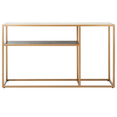 Octavia Transitional 54'' Black & Gold Metal Console Table with Storage
