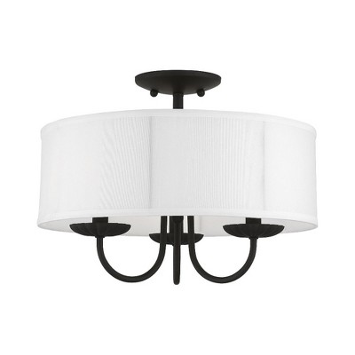 Livex Lighting Brookdale 3 - Light Semi-Flush Mount in  Black