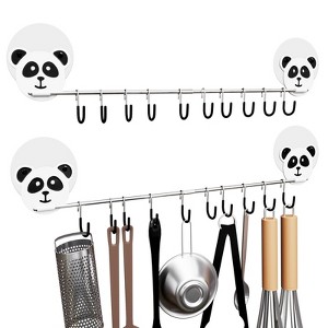 Phiestina 2-Piece Cat Head Wall-Mounted S-Hook Set with Adjustable Hooks and Kitchen Utensil Storage Box - 1 of 4
