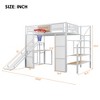 Full Size Metal Loft Bed with Built-in Desk, Open Wardrobe, and Basketball Hoop - 4 of 4