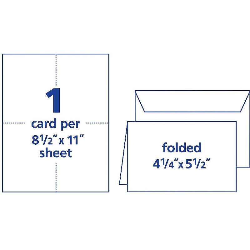 Avery Quarter-Fold Card 4-1/4"x5-1/2" 20 Cards/Env White 03266, 4 of 6