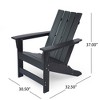 GlasFlength Patio Chaise Lounges Encino Adirondack Chair Outdoor HDPE Lounge Chair for Deck Garden Backyard, Black, 30.5"*32.5"*37" - 3 of 4