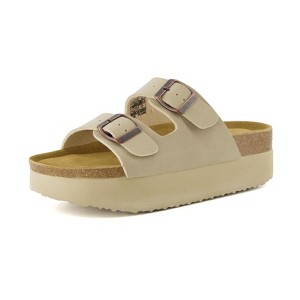 CUSHIONAIRE Women's Plane Platform Footbed Sandal With +Comfort, Wide Widths Available - 1 of 4