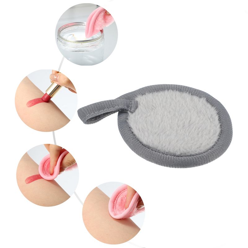 Unique Bargains Soft Flannel Pads Reusable Makeup Remover Eco Pads Facial Make Up Cleansing Removal for Most Skin Types 3 Pcs, 3 of 7