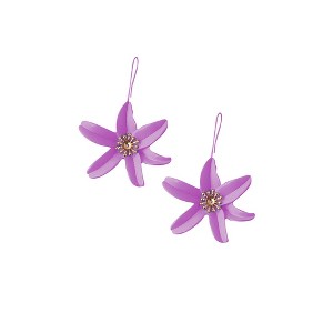 SOHI Women's Lavender Flora Drop Earrings - 1 of 3